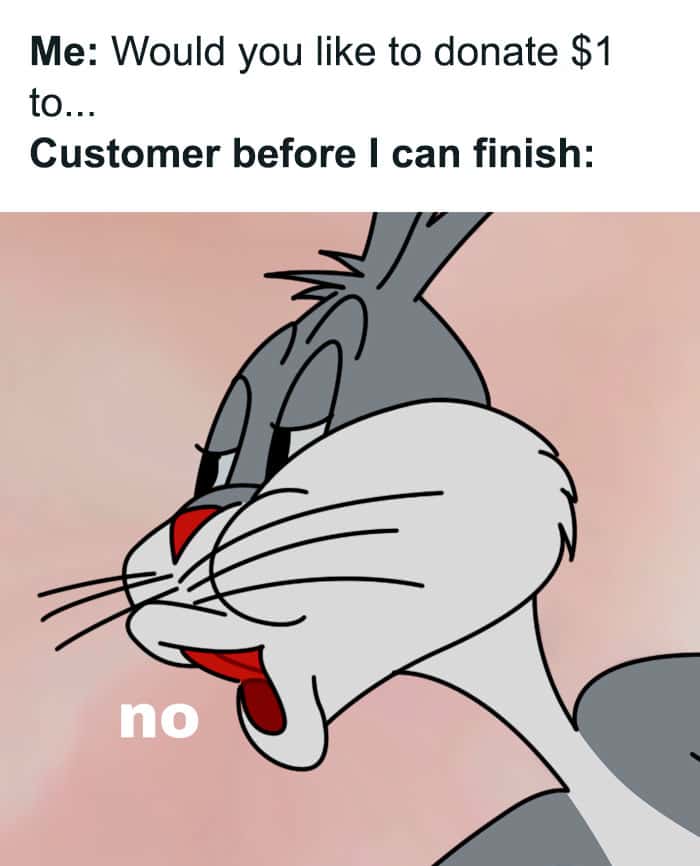 Bugs bunny no meme customer says no