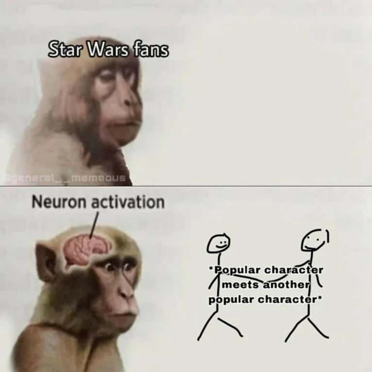 Neuron activation meme star wars fans react when popular characters meet Neuron activation meme star wars fans react when popular characters meet