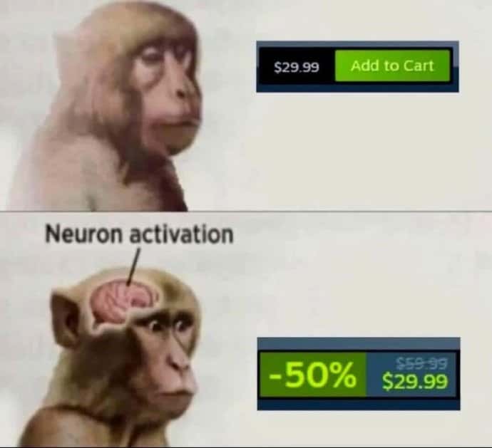 Neuron activation meme activates at 50% discount Neuron activation meme activates at 50% discount
