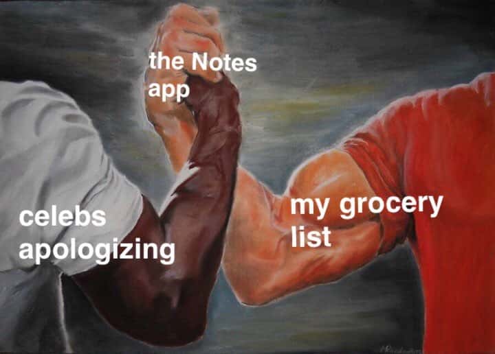 Epic handshake meme stores celebs apologies and grocery list