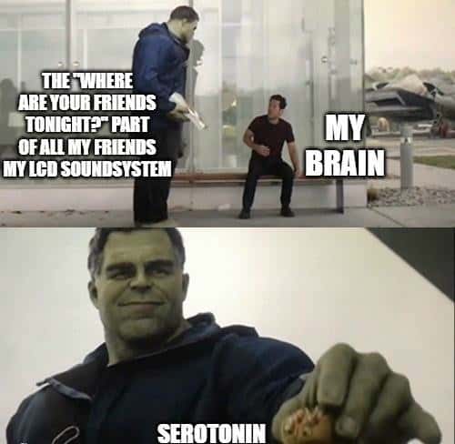 Hulk taco meme serotonin hits when LCD Soundsystem drops Hulk taco meme serotonin hits when LCD Soundsystem drops