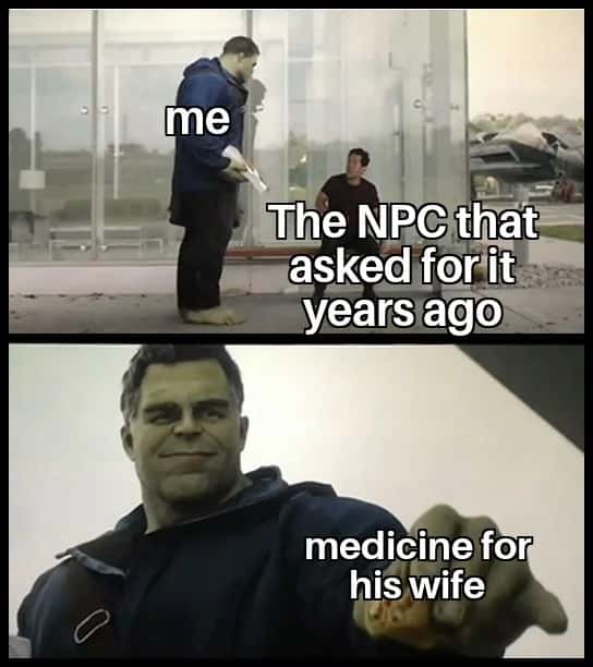 Hulk taco meme gives medicine to NPC years later Hulk taco meme gives medicine to NPC years later
