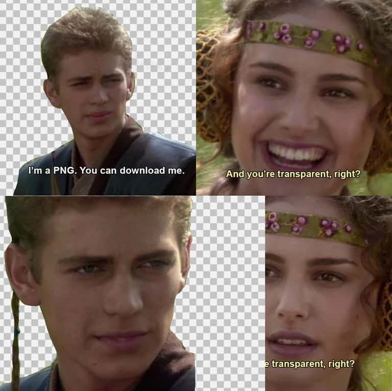 Anakin and Padmé meme PNG download not transparent