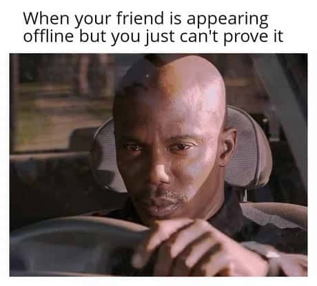 Doakes sus meme staring suspiciously when your friend is appearing offline but you can't prove it