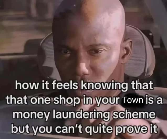 Doakes sus meme knowing a local shop launders money