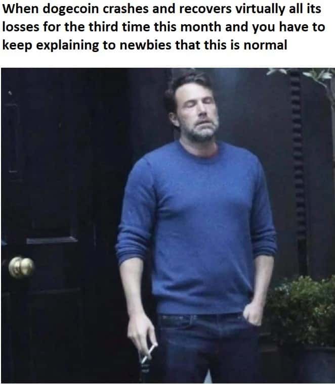 Ben affleck smoking meme explaining dogecoin crash to newbies Ben affleck smoking meme explaining dogecoin crash to newbies