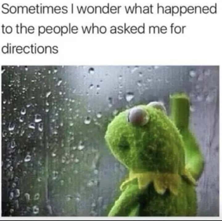 Kermit Window meme wondering about people asking directions