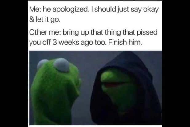 Evil kermit meme bring up old argument after apology