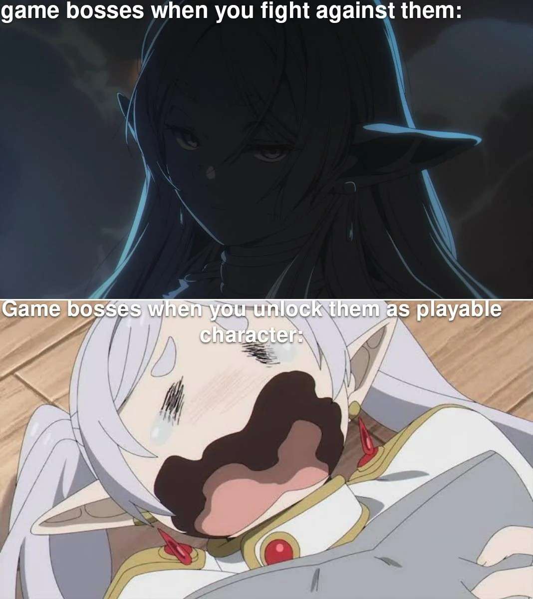 game bosses when you fight against them / Game bosses when you unlock them as playable character