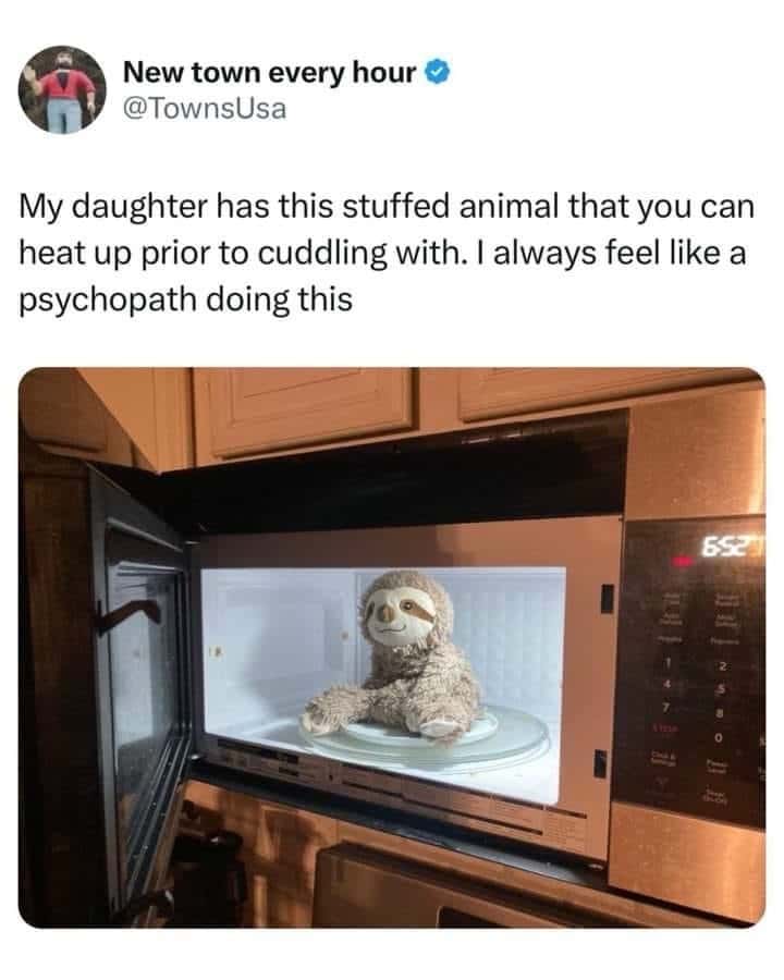 My daughter has this stuffed animal that you can heat up prior to cuddling with. I always feel like a psychopath doing this
