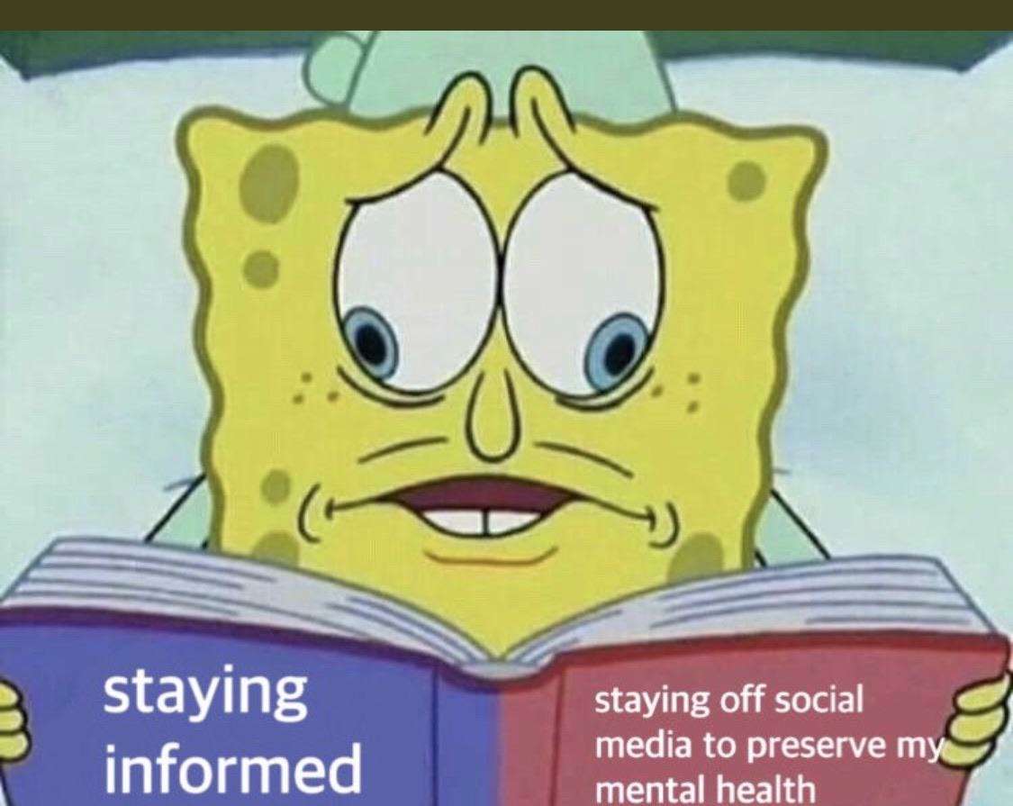 The SpongeBob Cross Eyed meme staying informed