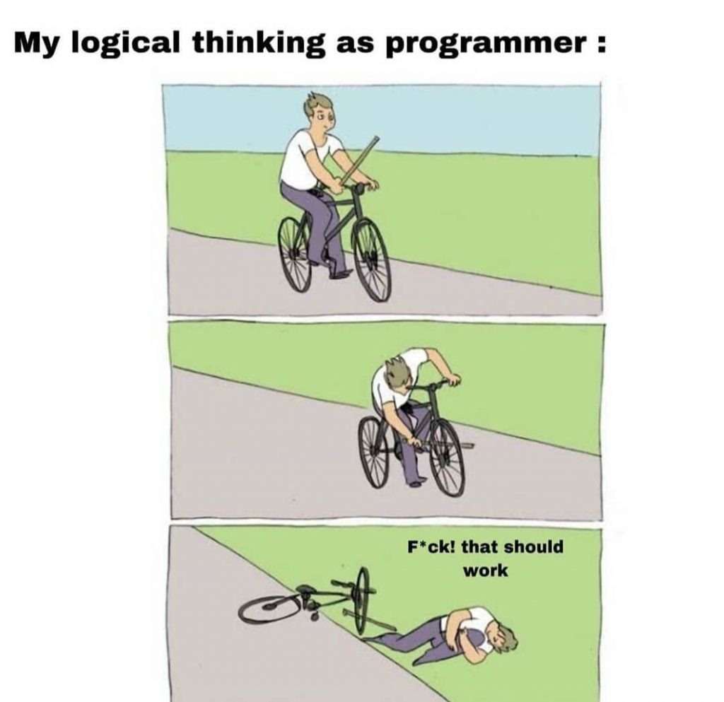 Bike fall meme dev thinks it works Bike fall meme dev thinks it works