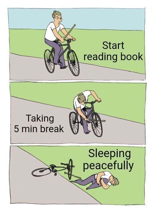 Bike fall meme fall asleep reading Bike fall meme fall asleep reading