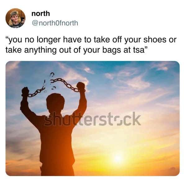 Man breaking chains meme free at tsa