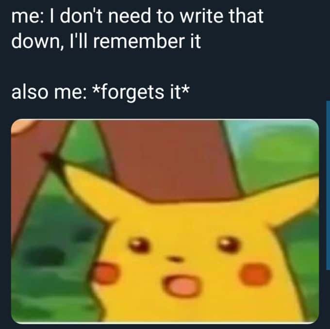 Surprised Pikachu meme forgets things he thought he would remember