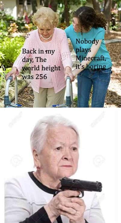 Sure grandma meme defends minecraft