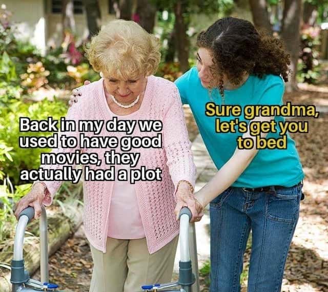 Sure grandma meme help her to bed