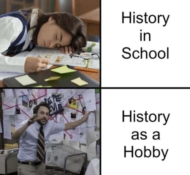 Pepe silvia meme geeking out over history as hobby