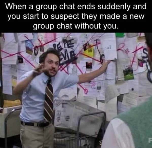 Pepe Silvia meme suspecting new group chat made without you