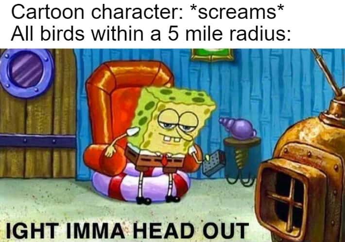Ight imma head out meme birds flee after scream