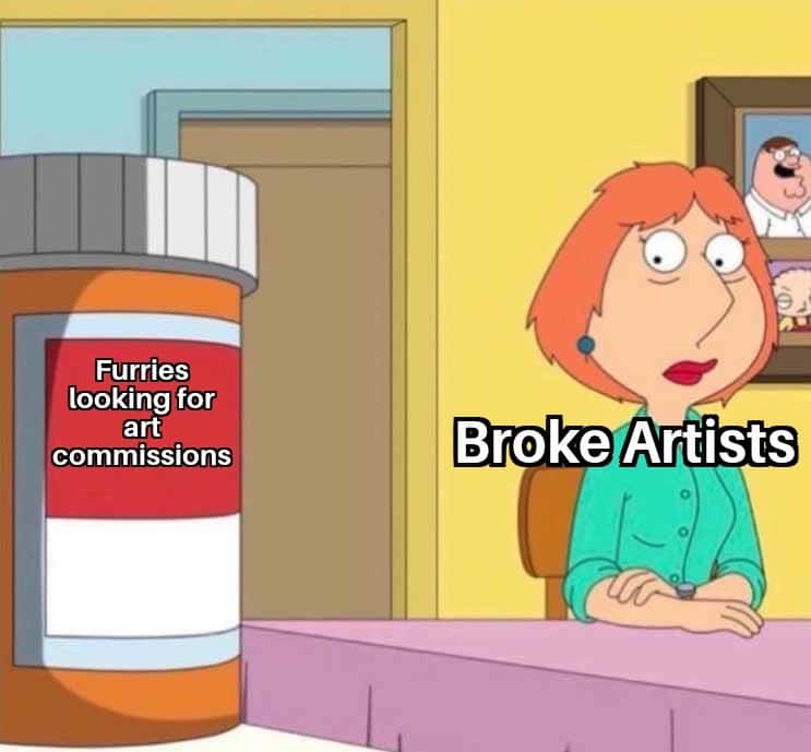 Lois griffin pills meme fixing broke artists with commissions