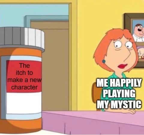 Lois griffin pills meme happily playing mystic game