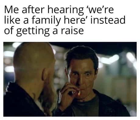Matthew McConaughey smoking meme shocked at no raise family talk