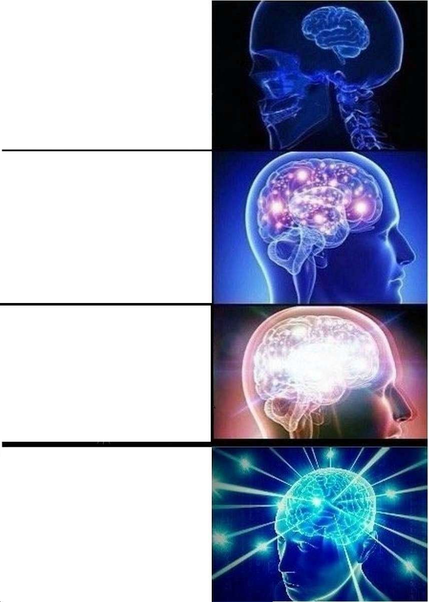 Blank Expanding brain meme template