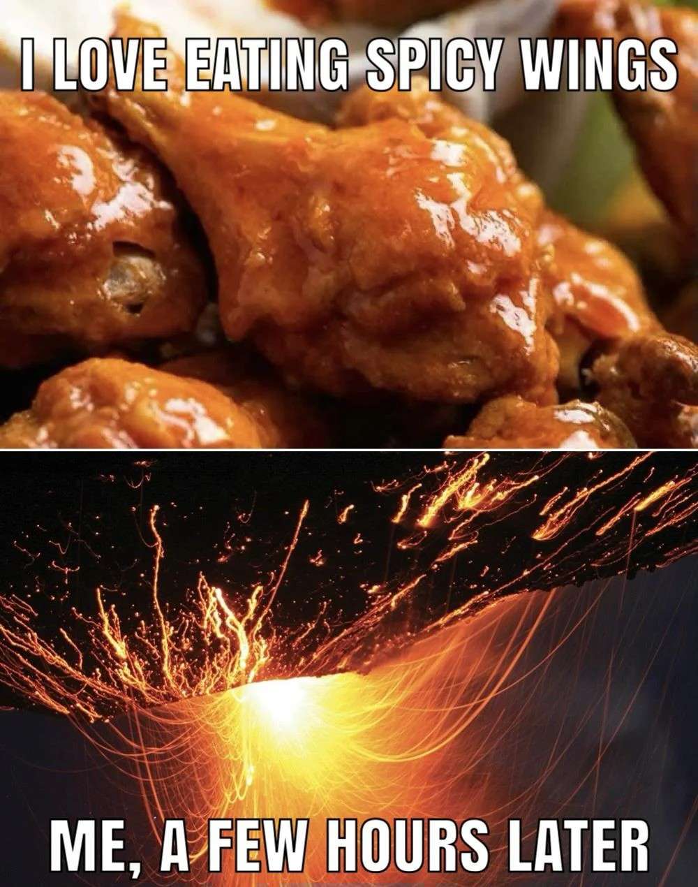 Spicy Wings Love Turns Into Volcanic Aftermath Humor