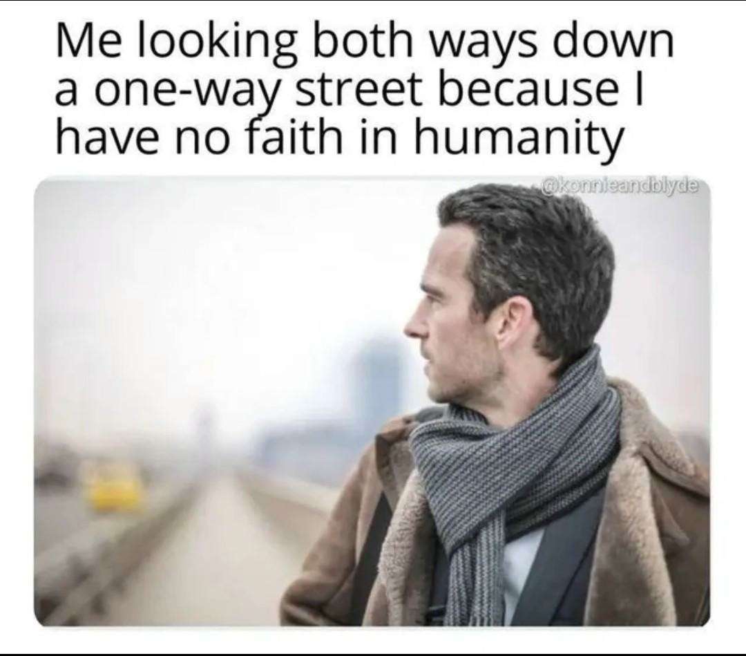 Distrustful Human Behavior Meme Joke
