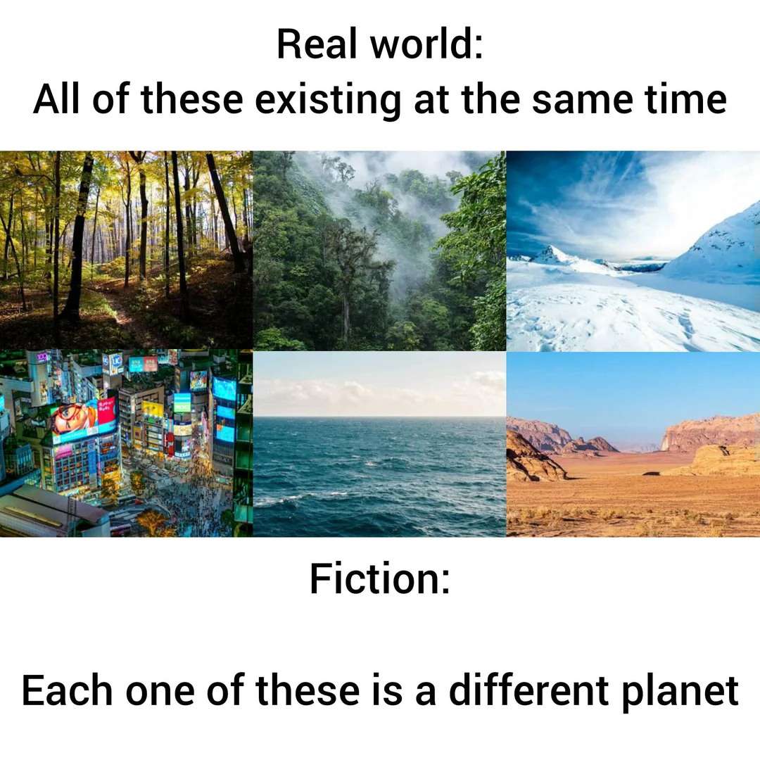 Real World Vs Fiction Meme: Biomes On Earth