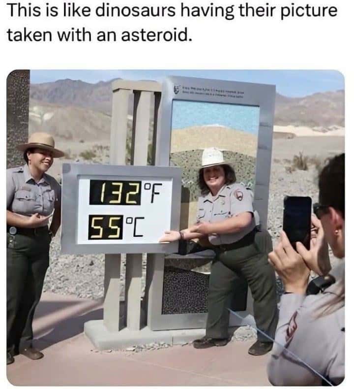 Dinosaurs Taking Picture With Asteroid Heat Meme