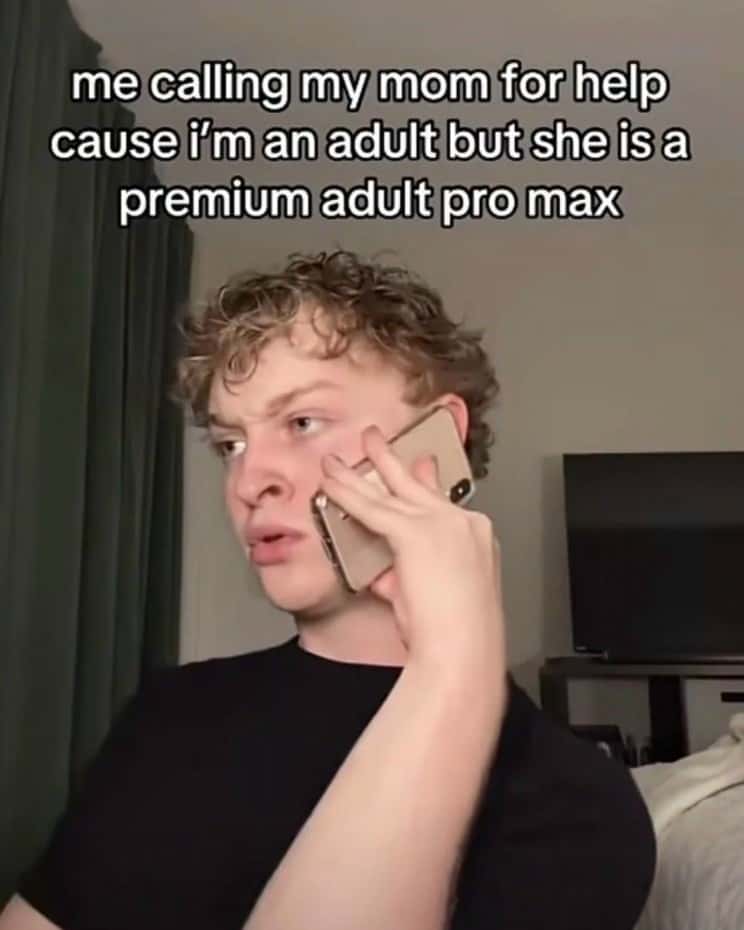 Adult Meme: Me Calling Mom For Help Adult Pro Max