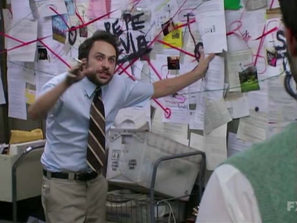 Pepe Silvia meme ranting over clue board