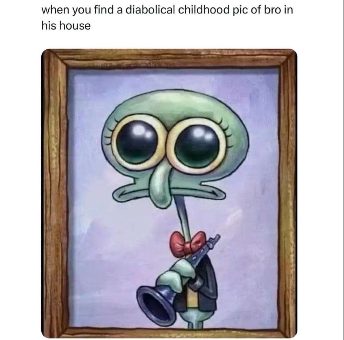 When You Find A Diabolical Childhood Pic Of Bro In His House
