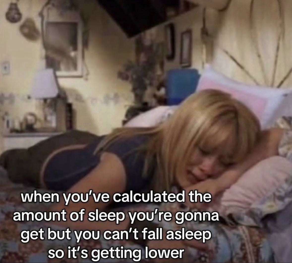 Insomnia Meme: when you've calculated the amount of sleep