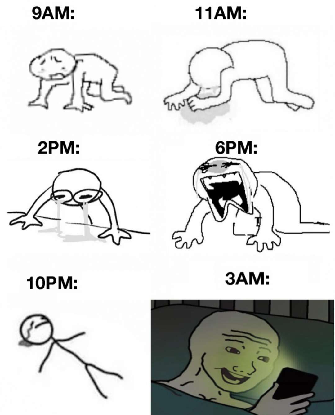 9am To 3am Daily Energy Cycle Meme