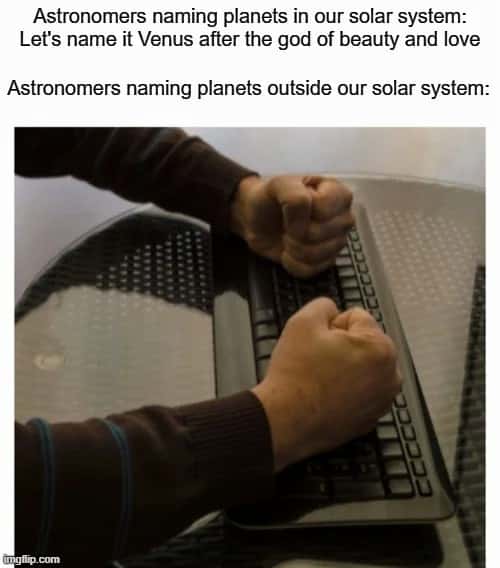 Astronomers naming planets inside vs outside solar system