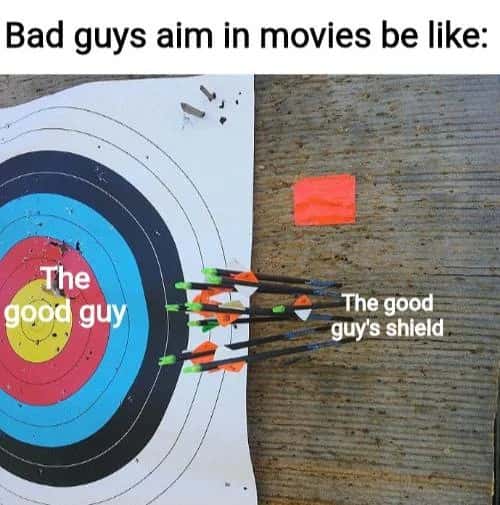 Funny Movie Trope: Bad Guys Archery Aim Meme