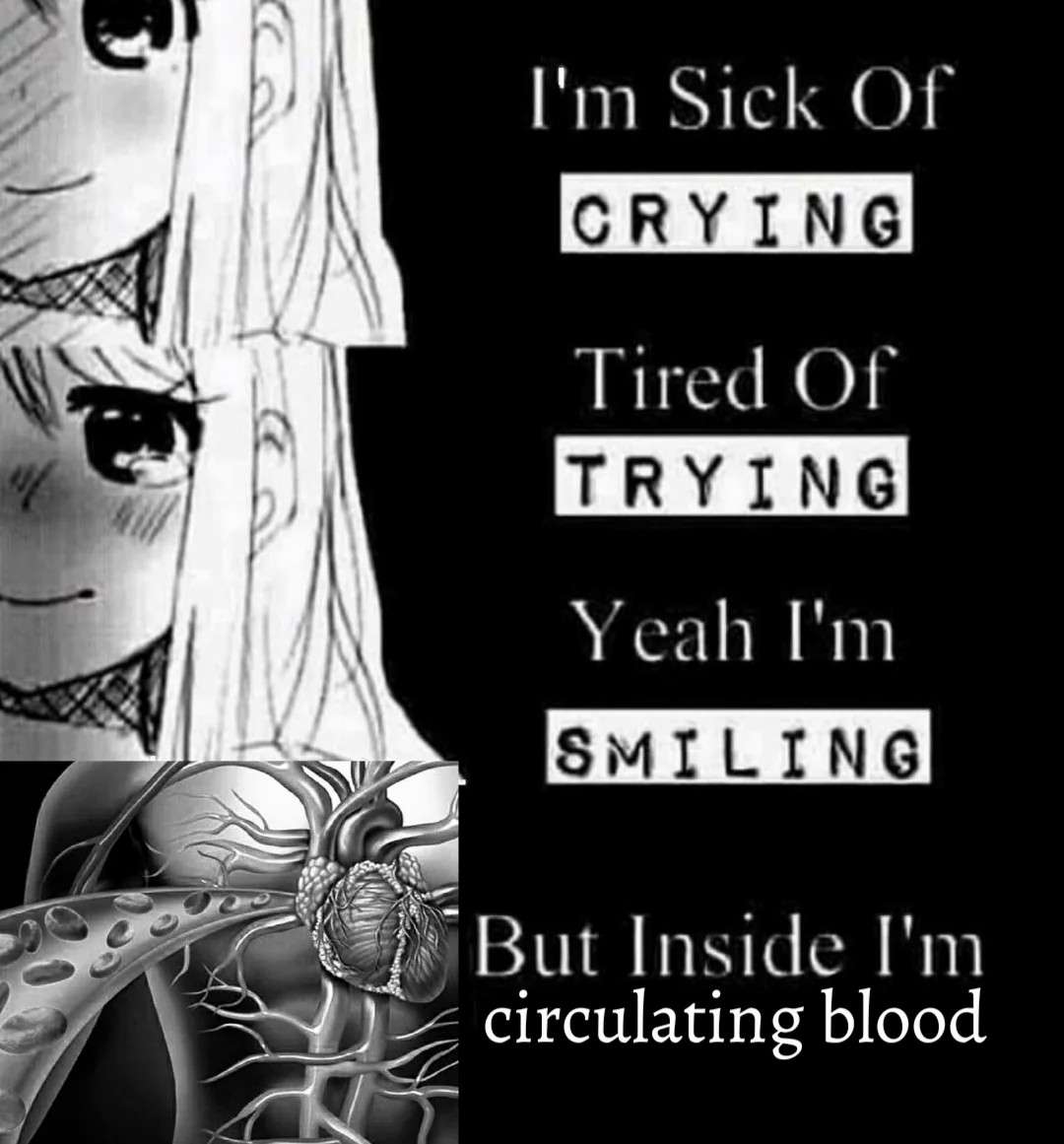 Relatable mental health joke with heart diagram