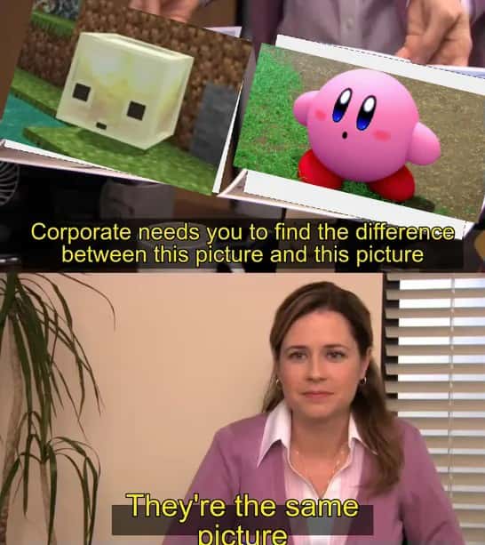 They're The Same Picture Meme: Minecraft Ghast Vs Kirby