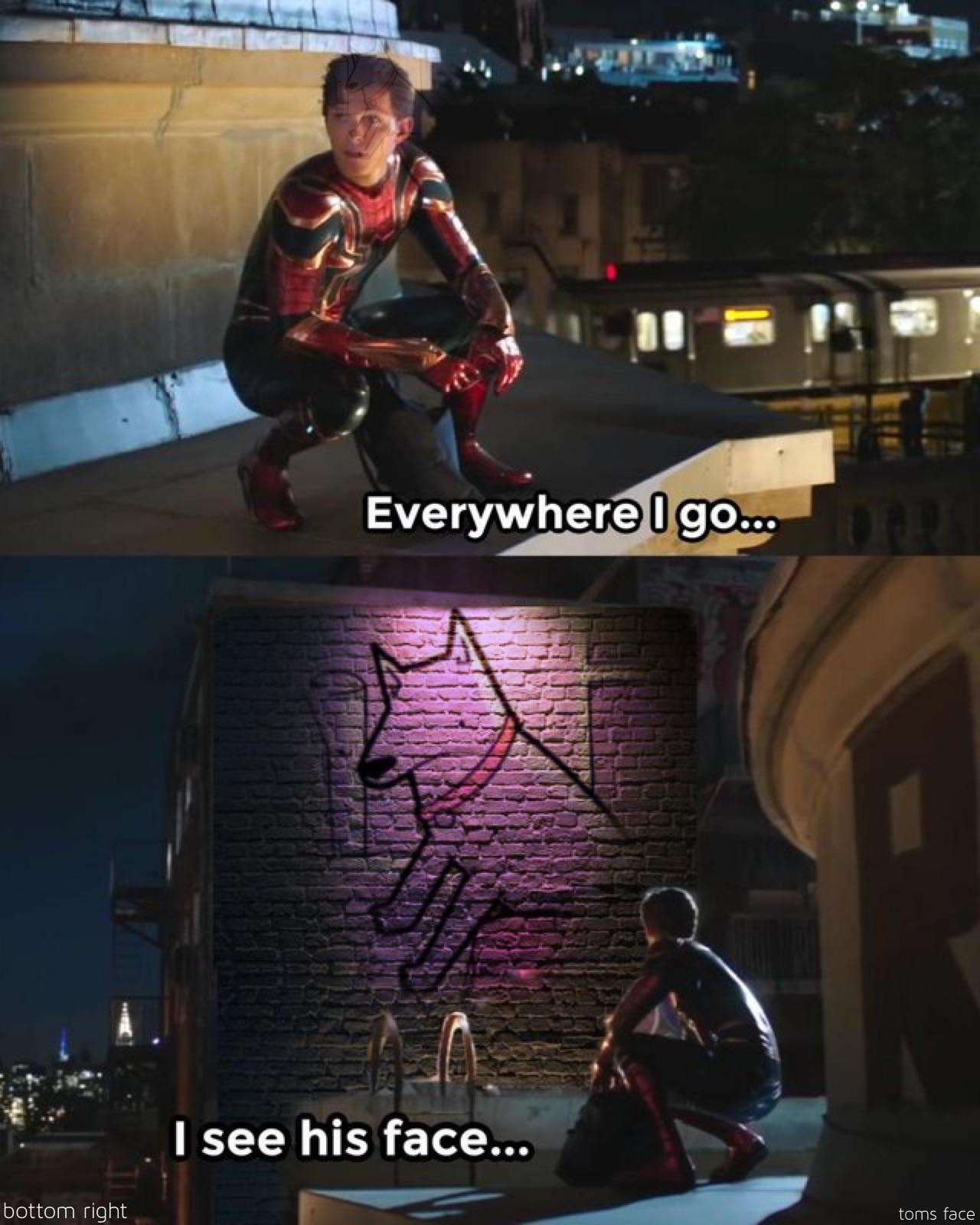 Spider-Man Meme: Everywhere I Go I See The Dog Graffiti Spider-Man Meme: Everywhere I Go I See The Dog Graffiti