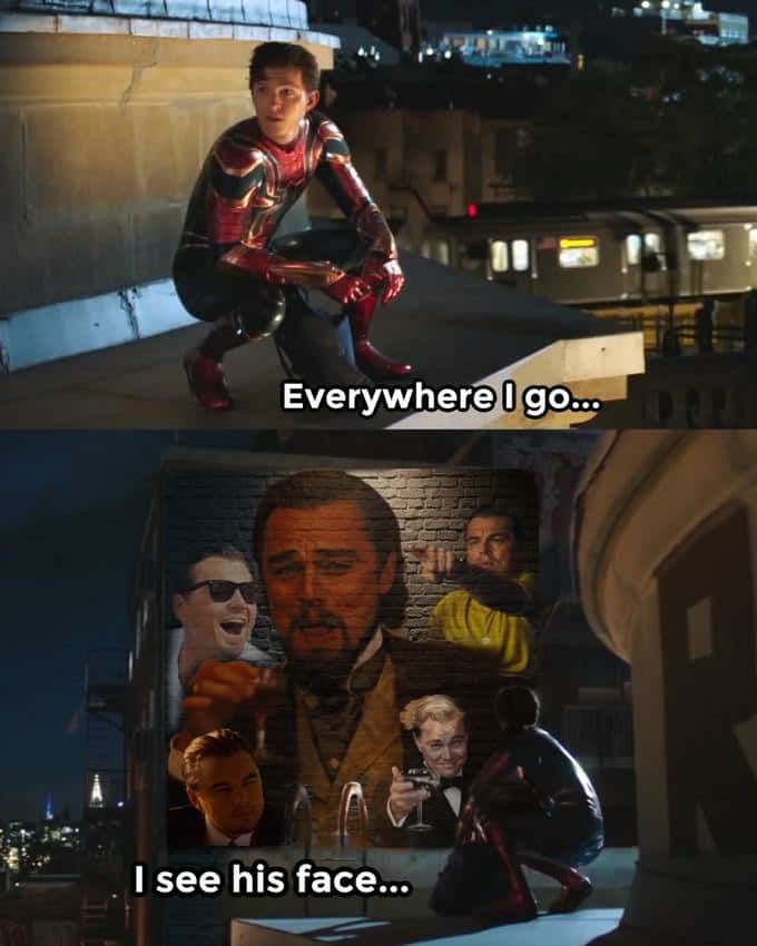 Spider-Man meme: Everywhere I go I see Leonardo DiCaprio memes Spider-Man meme: Everywhere I go I see Leonardo DiCaprio memes