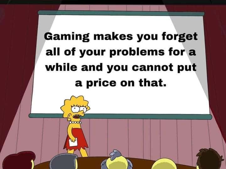 Lisa simpson powerpoint meme defending gaming as priceless