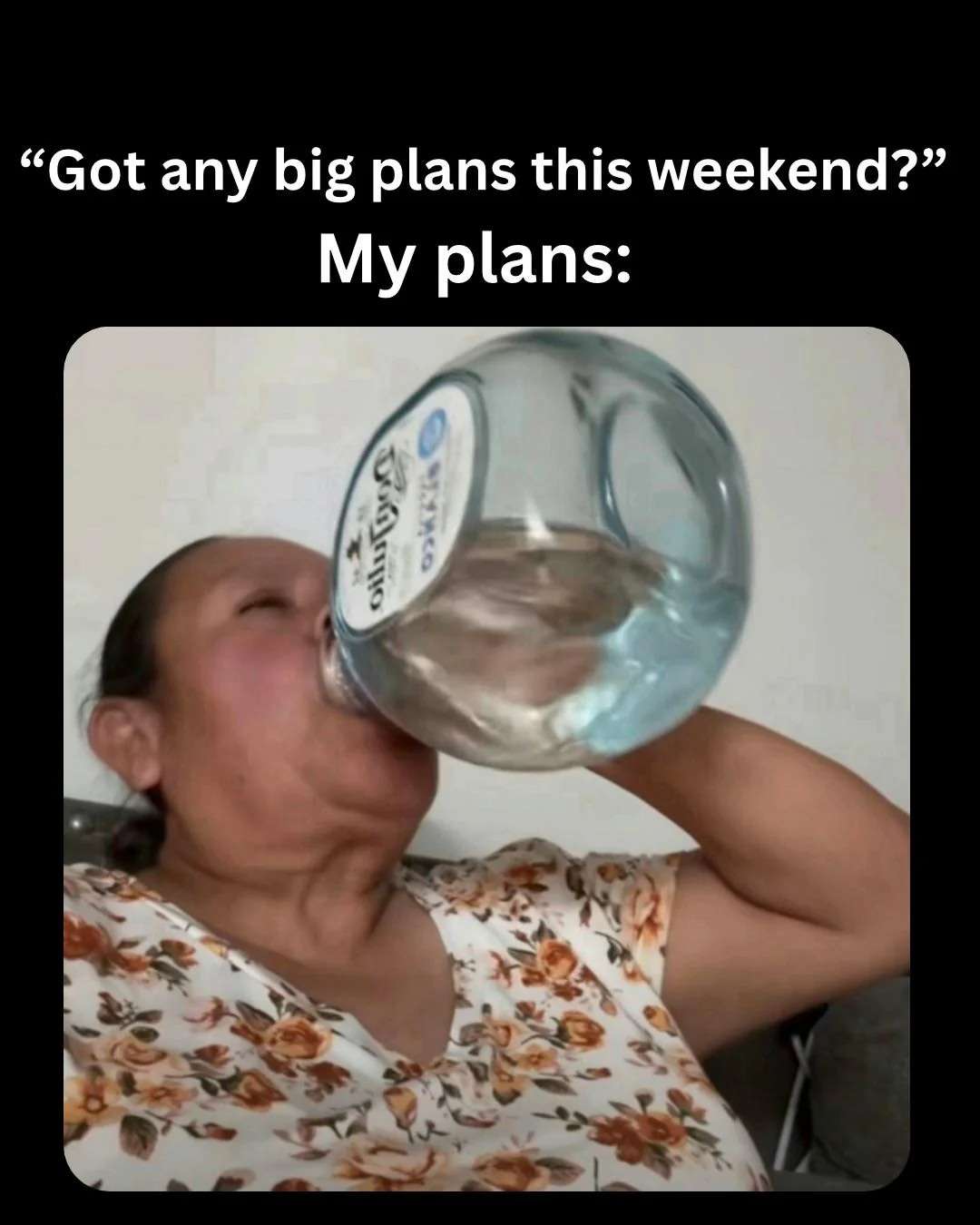 Relatable Weekend Plans Meme: My Plans Are Just Drinking