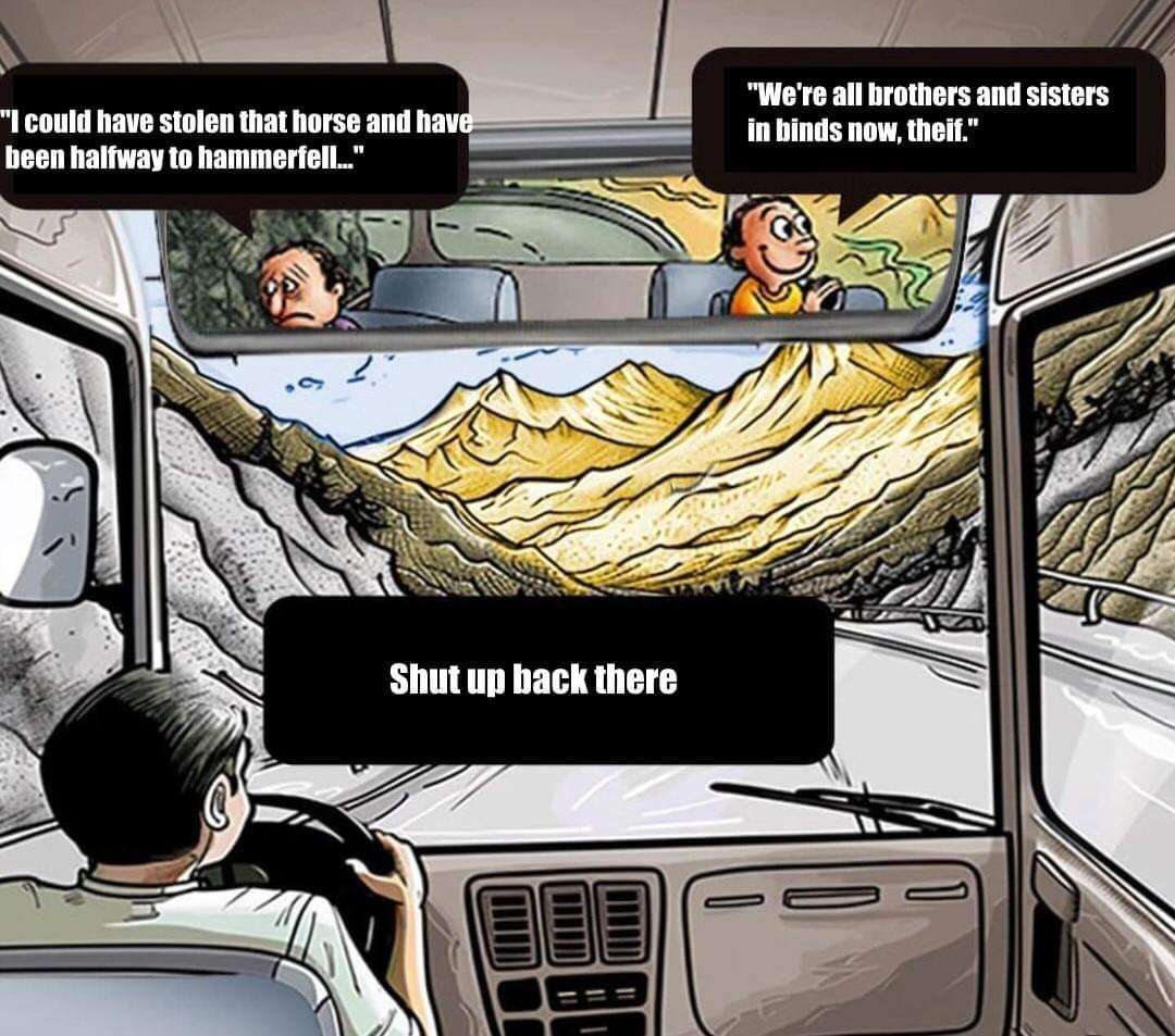 Skyrim Car Ride Meme: Driver Silencing Prisoners