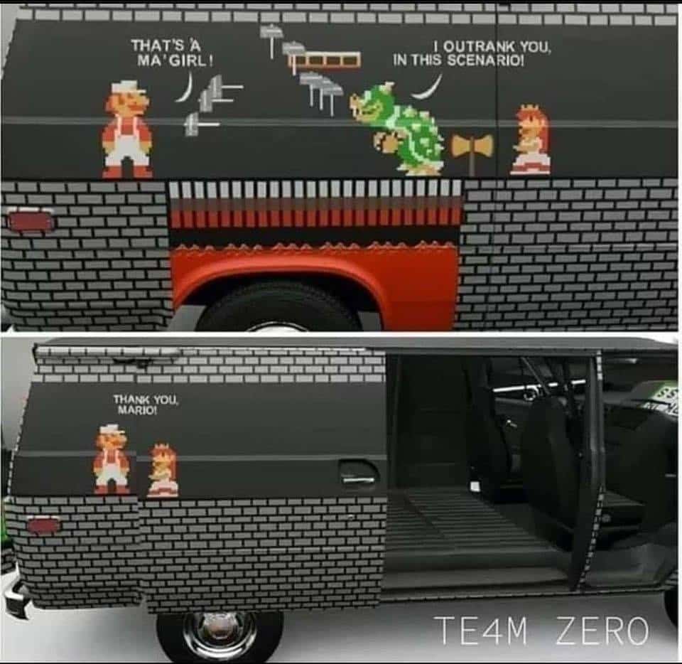 Hilarious Super Mario Van Scenario Meme