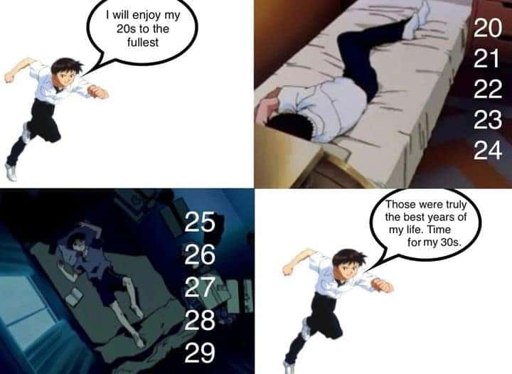 Shinji ikari meme about 20s disappearing fast before realizing it