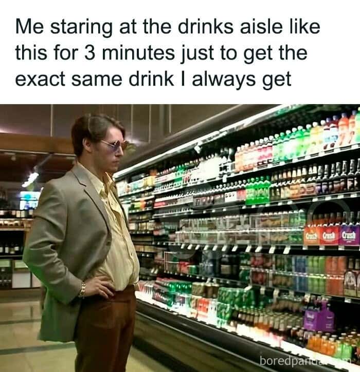 Hilarious Supermarket Drinks Aisle Decision Meme