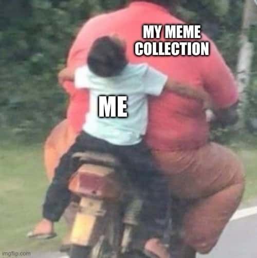Meme Depicting Person Carrying Meme Collection On Motorcycle